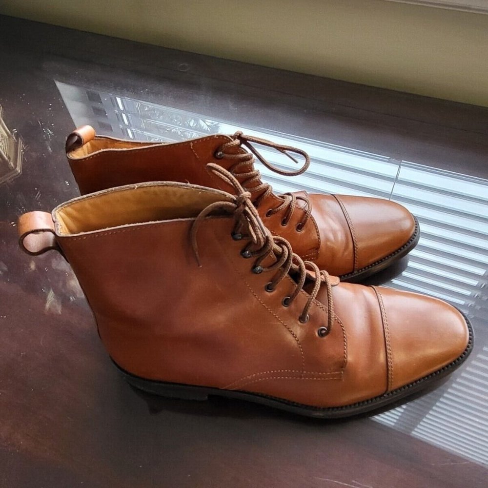 Gucci Mens size 10.5 Gucci LIght Brown Leather Cap Toe Chukka Boot Never Worn - Picture 3 of 13